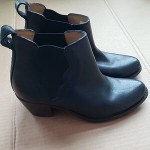 Frye Black Leather Ankle Booties